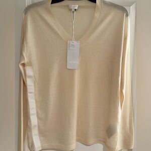 Escada Soft Beige V-Neck Top NWT
